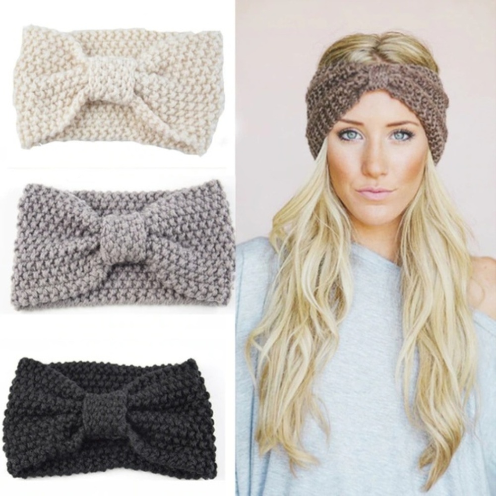 NEW Knitted Bow Front Headband/Ear Warmer
